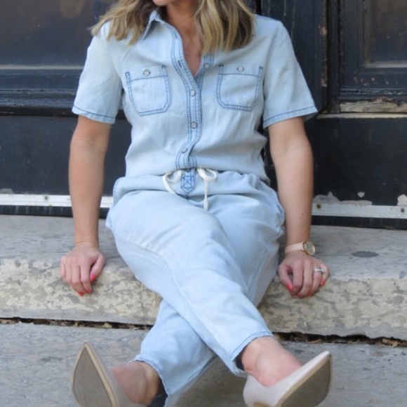 loft chambray jumpsuit